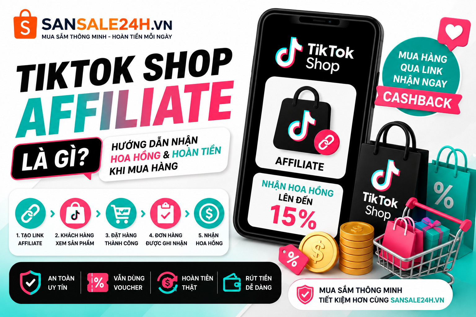 TikTok Shop Affiliate Là Gì? Hướng Dẫn Nhận Hoa Hồng Và Hoàn Tiền Khi Mua Hàng