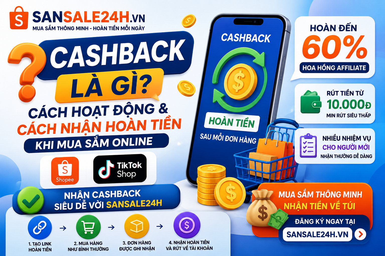 Cashback Là Gì? Cách Hoạt Động Và Cách Nhận Hoàn Tiền Khi Mua Sắm Online