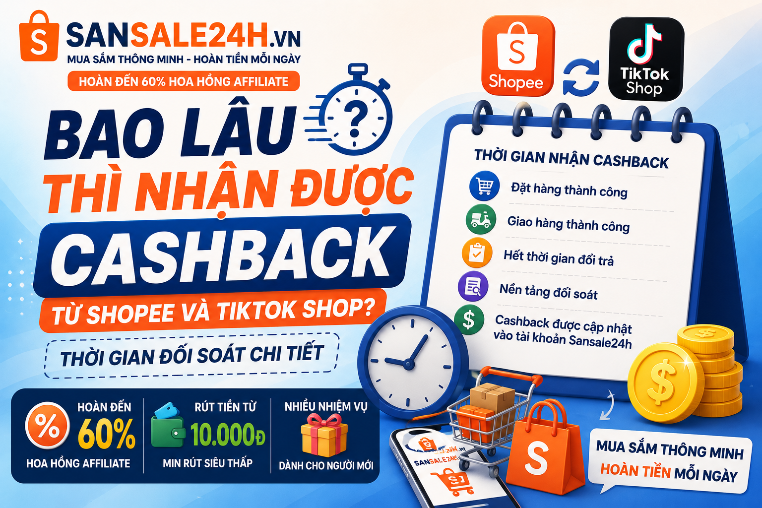 Bao Lâu Thì Nhận Được Cashback Từ Shopee Và TikTok Shop? Thời Gian Đối Soát Chi Tiết